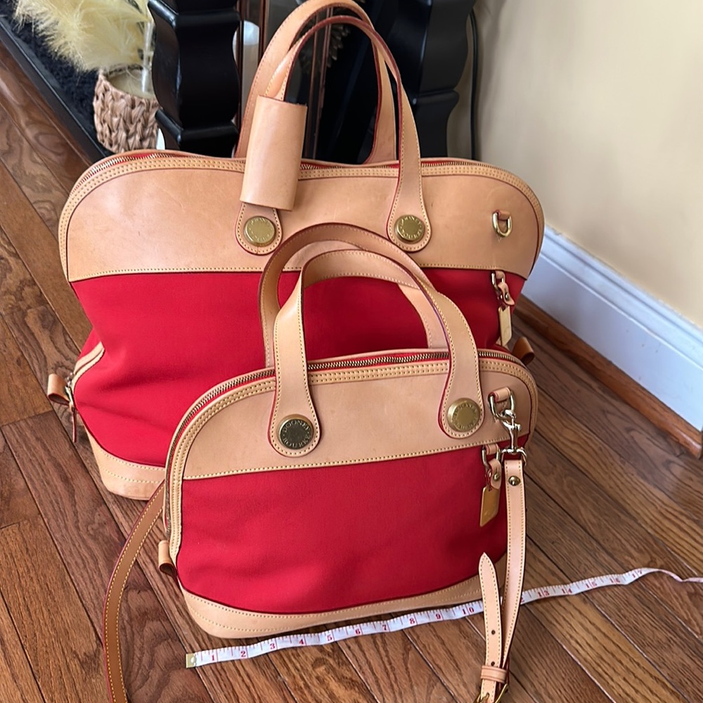 Dooney & Bourke - Bag Set - Tan, Burnt Orange 12” and 18”. Like new Excellent.